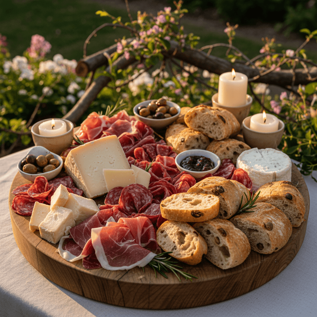 Tavola di carni e salumi per battesimi