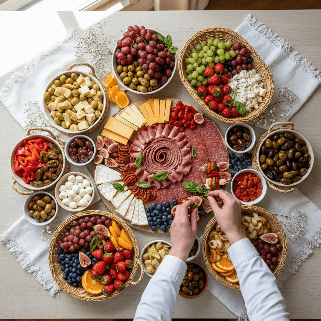 Tavolo antipasti e carni per evento battesimo a Lugo