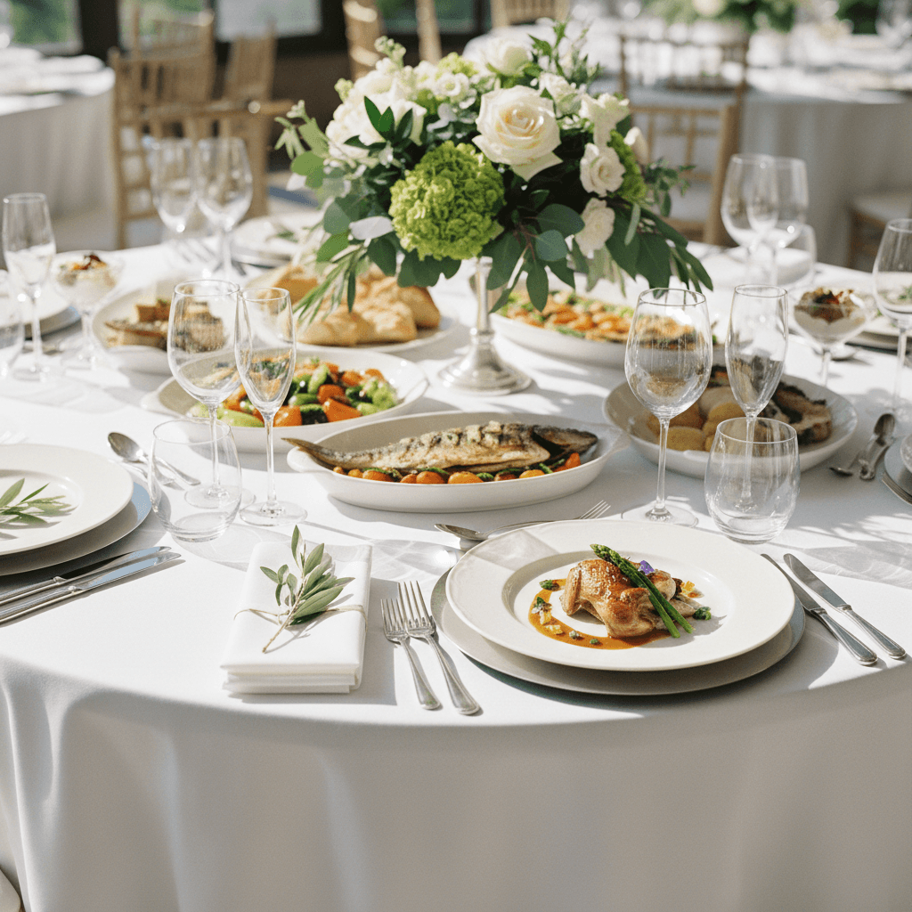 Tavola elegante per matrimonio